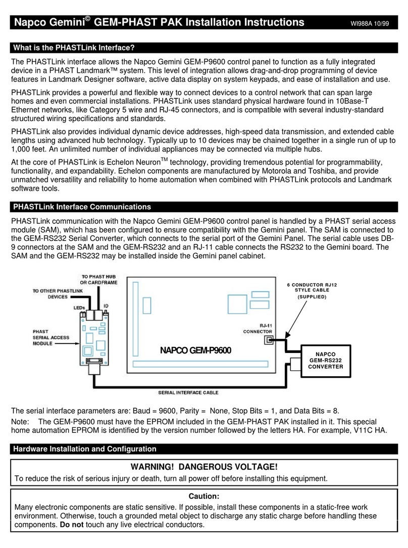 NAPCO Gemini GEM-P9600 User manual