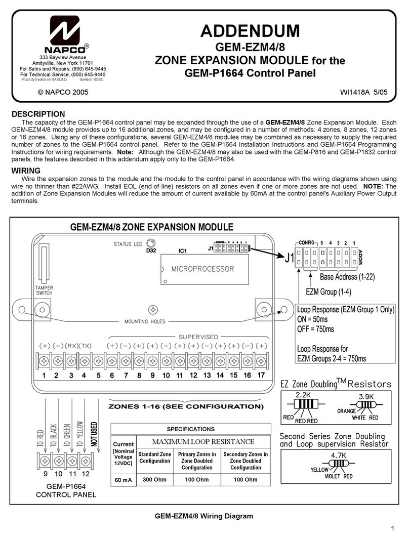 NAPCO GEM-EZM4/8 Addendum