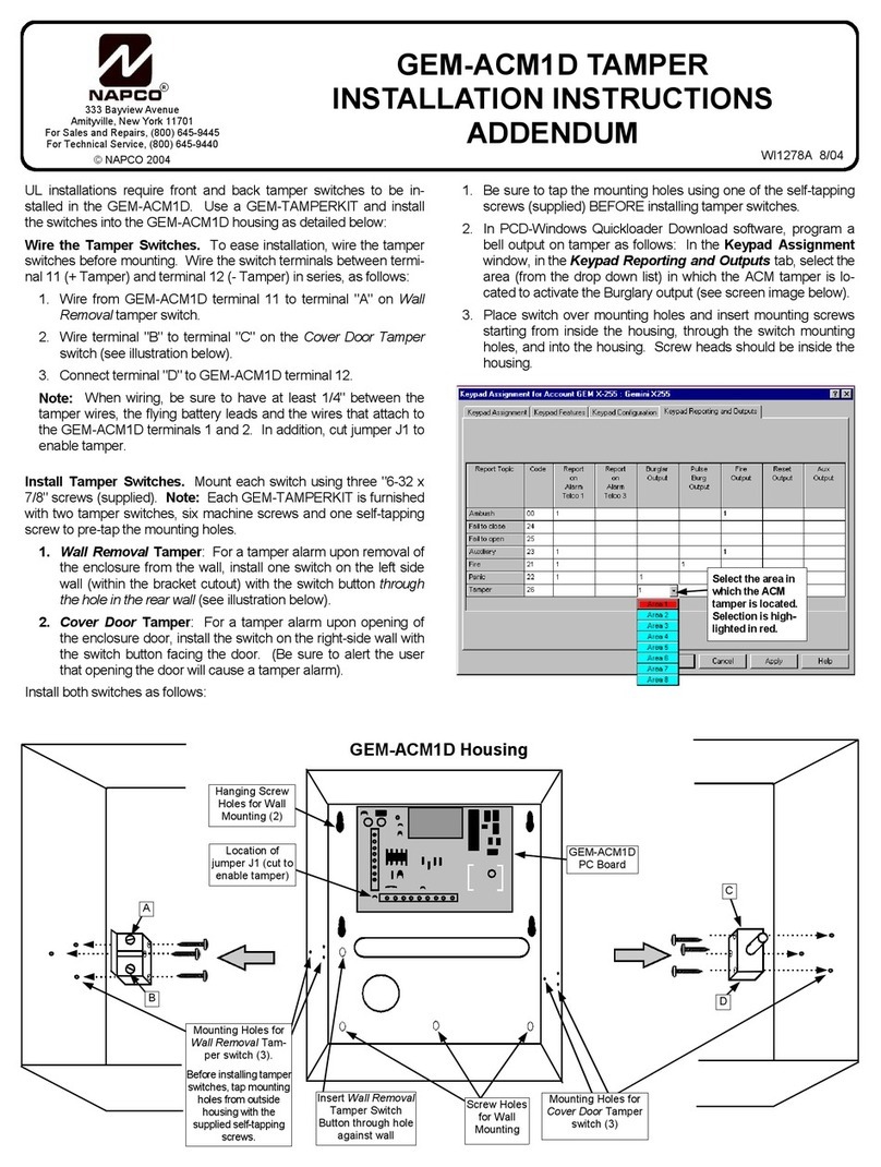 NAPCO GEM-ACM1D User manual NAPCO GEM-ACM1D User manual