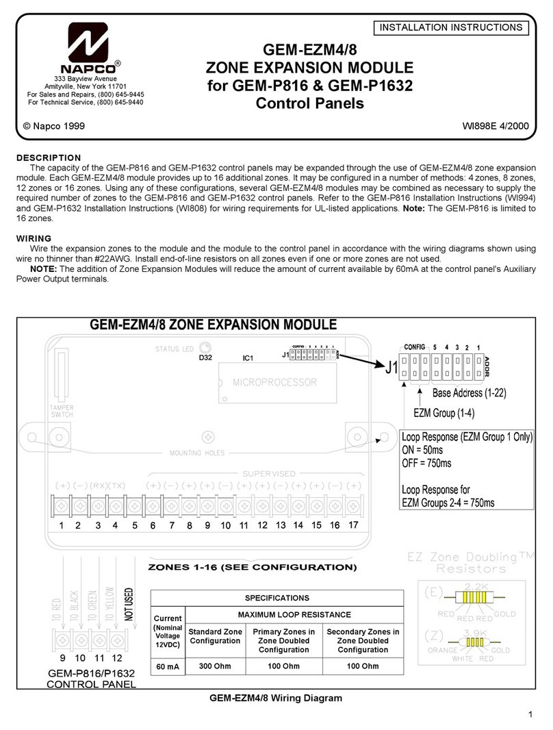 NAPCO GEM-EZM4/8 User manual