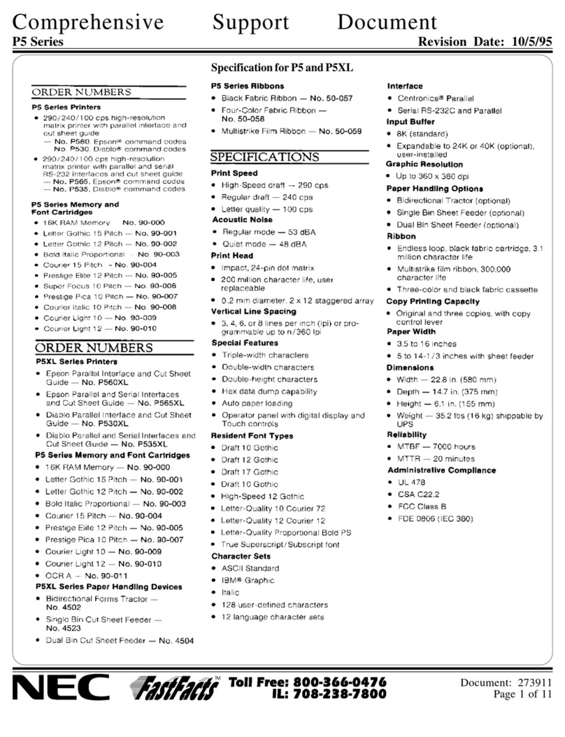 NEC Pinwriter P5 User manual
