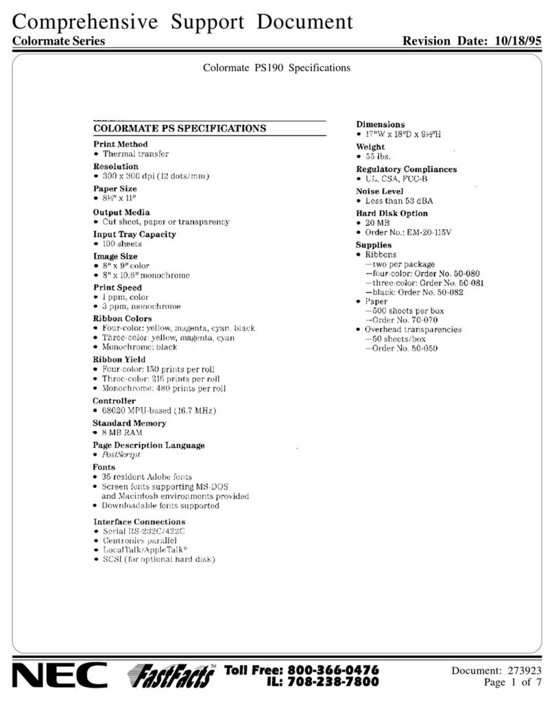 NEC Colormate 190 User manual