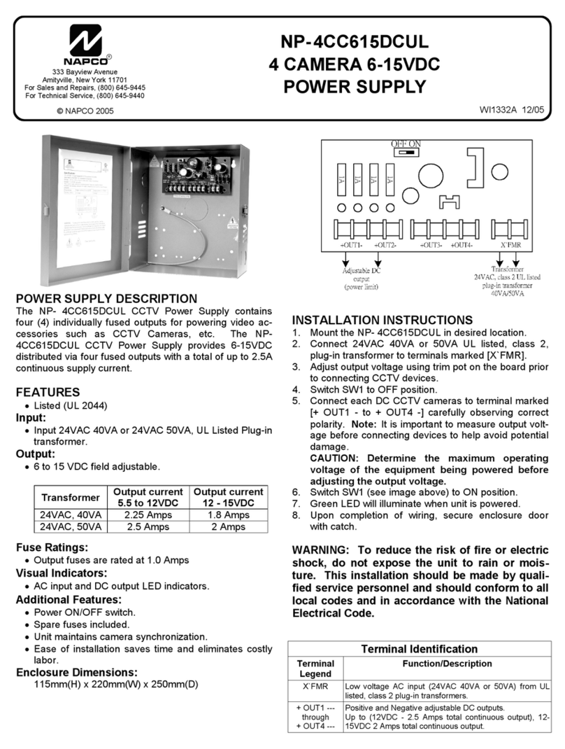 NAPCO NP-4CC615DCUL instructions
