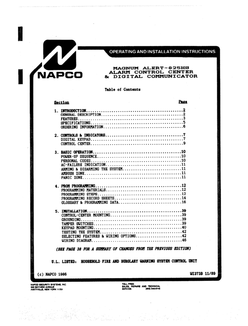 NAPCO Magnum Alert-825HS Product guide