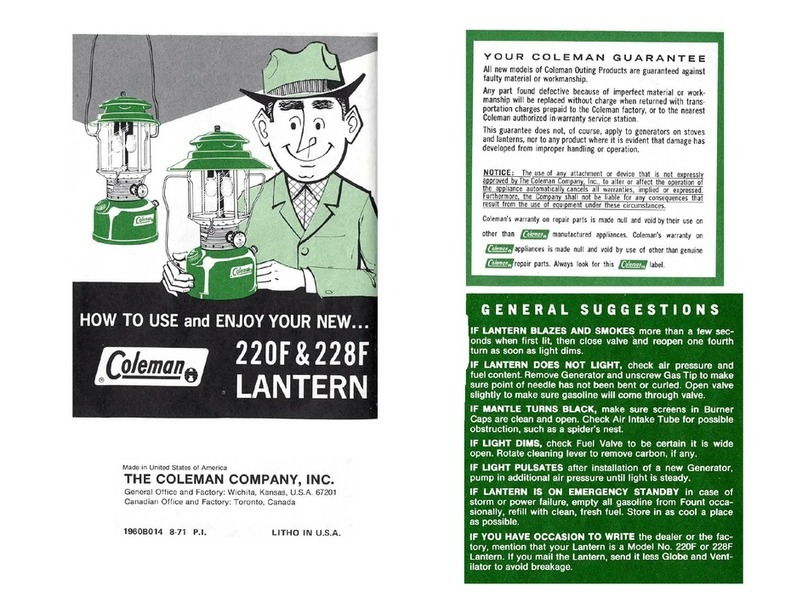 Coleman 220F user manual