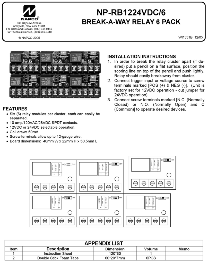 NAPCO NP-RB1224VDC/6 installation instructions