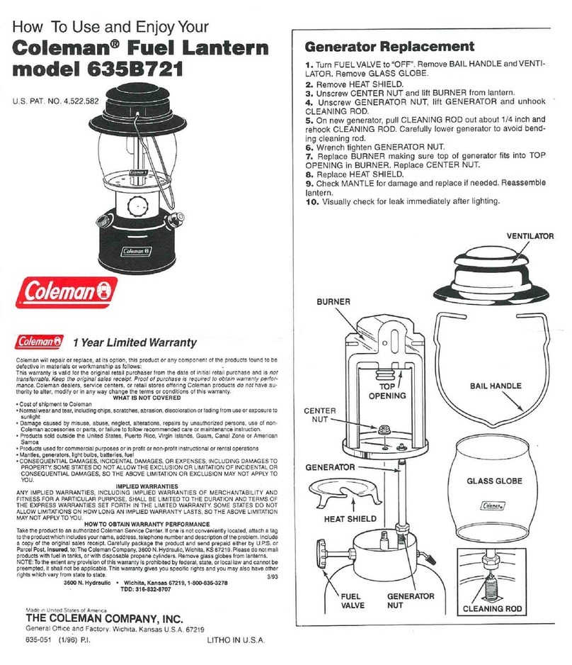 Coleman 635B721 user manual