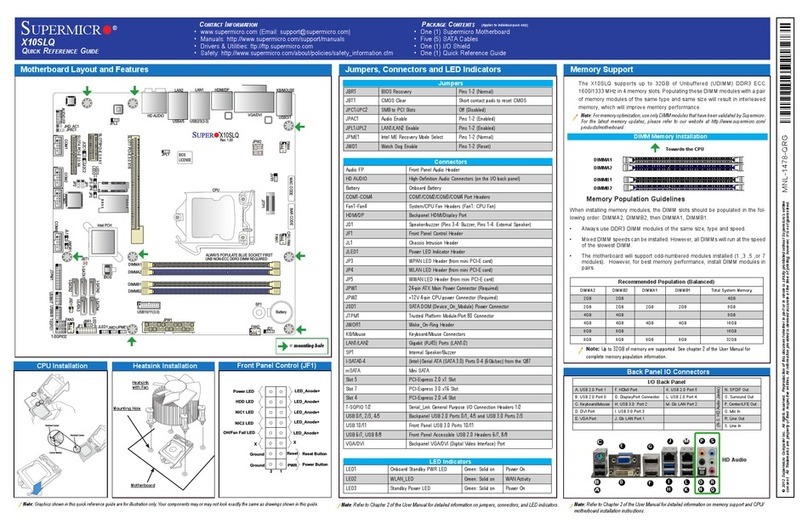 Supero X10SLQ User manual