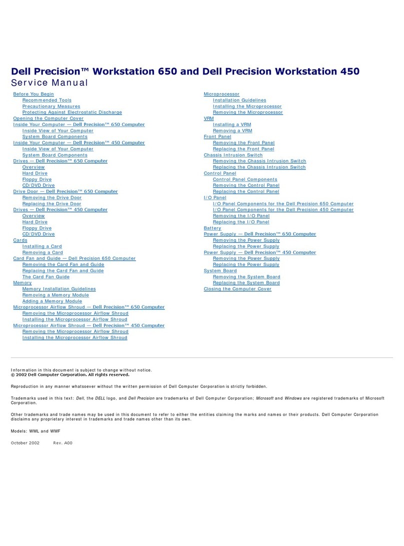 Dell Precision Workstation 450 Service manual