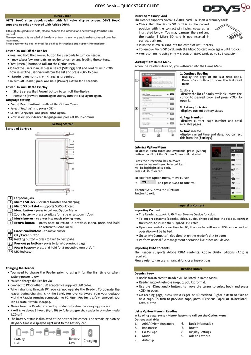 Odys Boox quick start guide