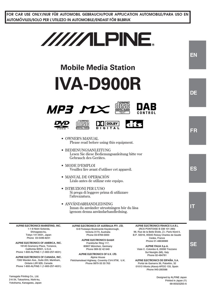 Alpine IVA-D900R owner's manual