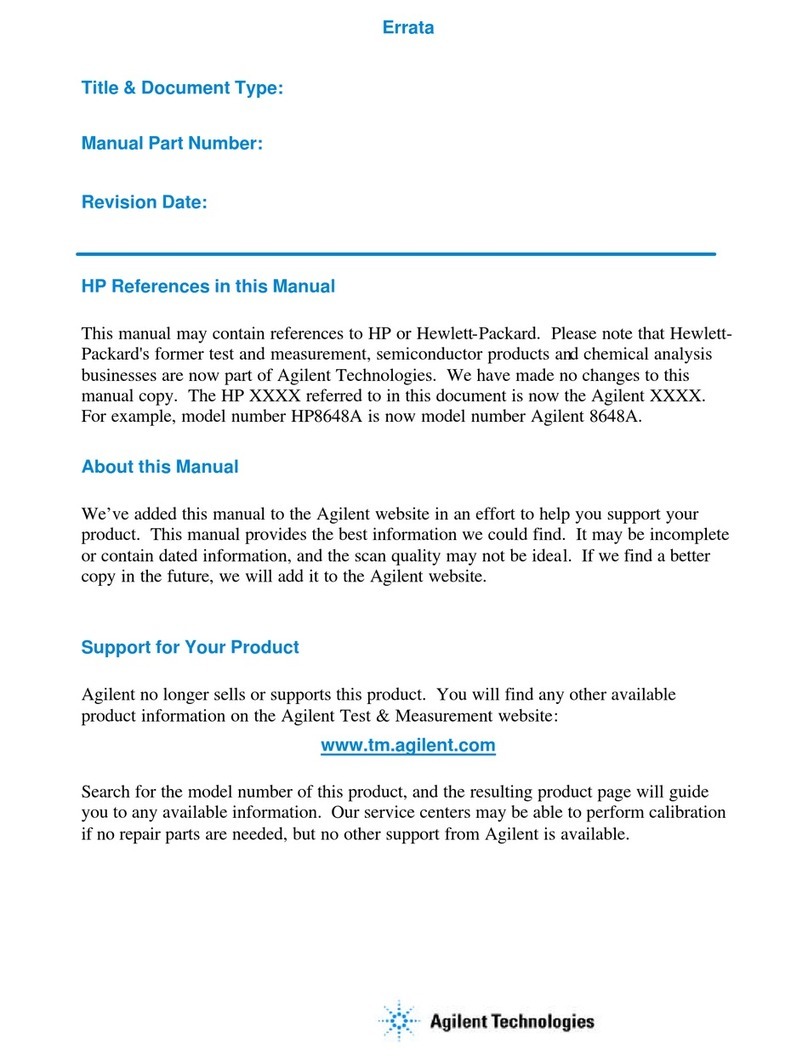 Agilent Technologies 77-4 Installation and operating instructions