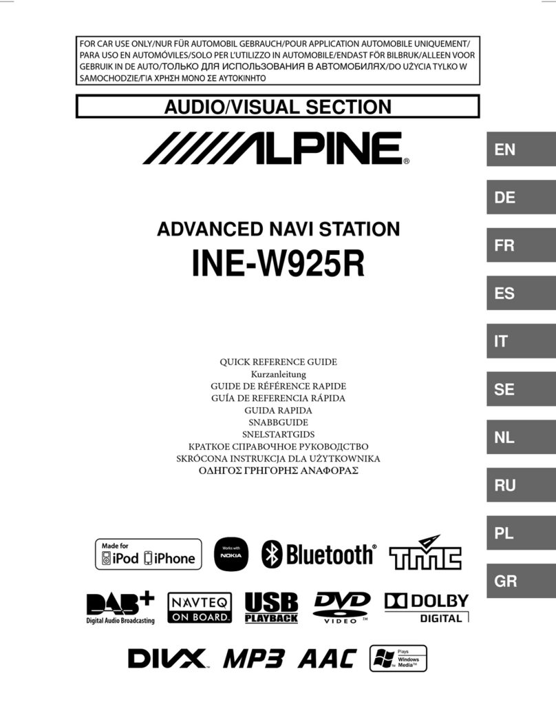 Alpine INE-W925R Quick reference guide