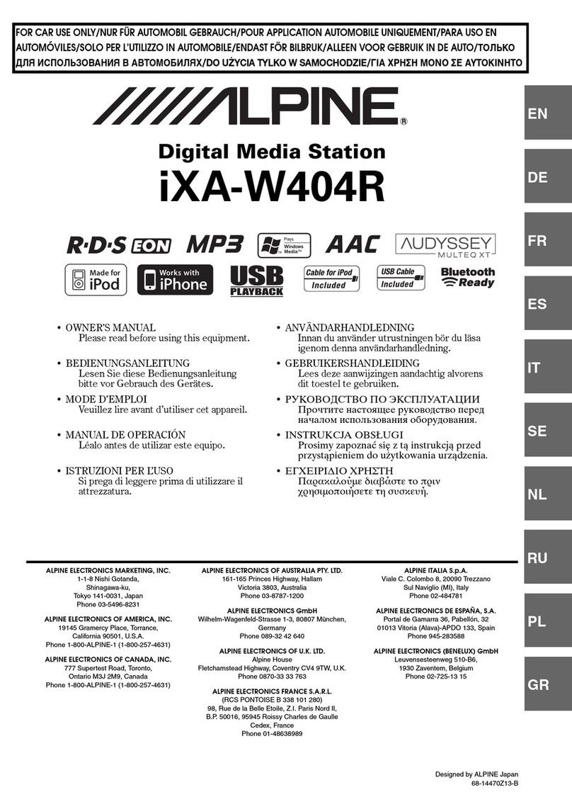 Alpine iXA-W404R owner's manual