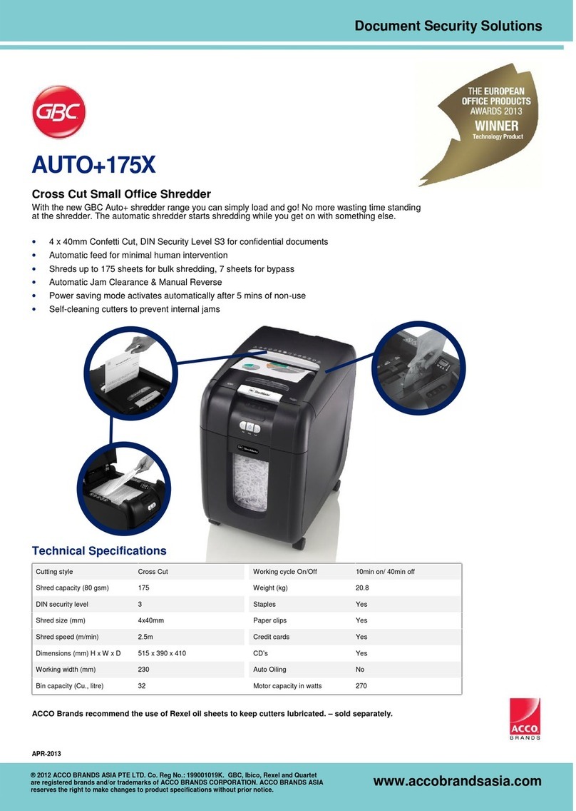 GBC Shredder Document security solutions