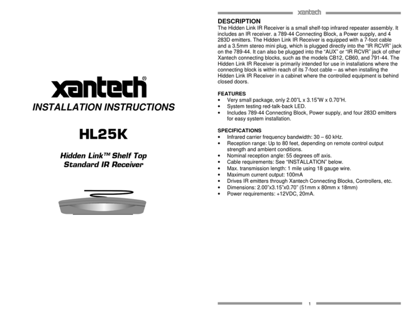 Xantech HL25K User manual Xantech HL25K User manual