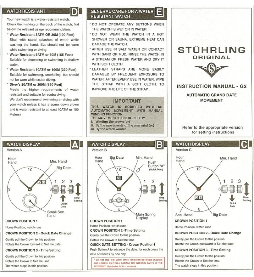 Stuhrling G2 instruction manual
