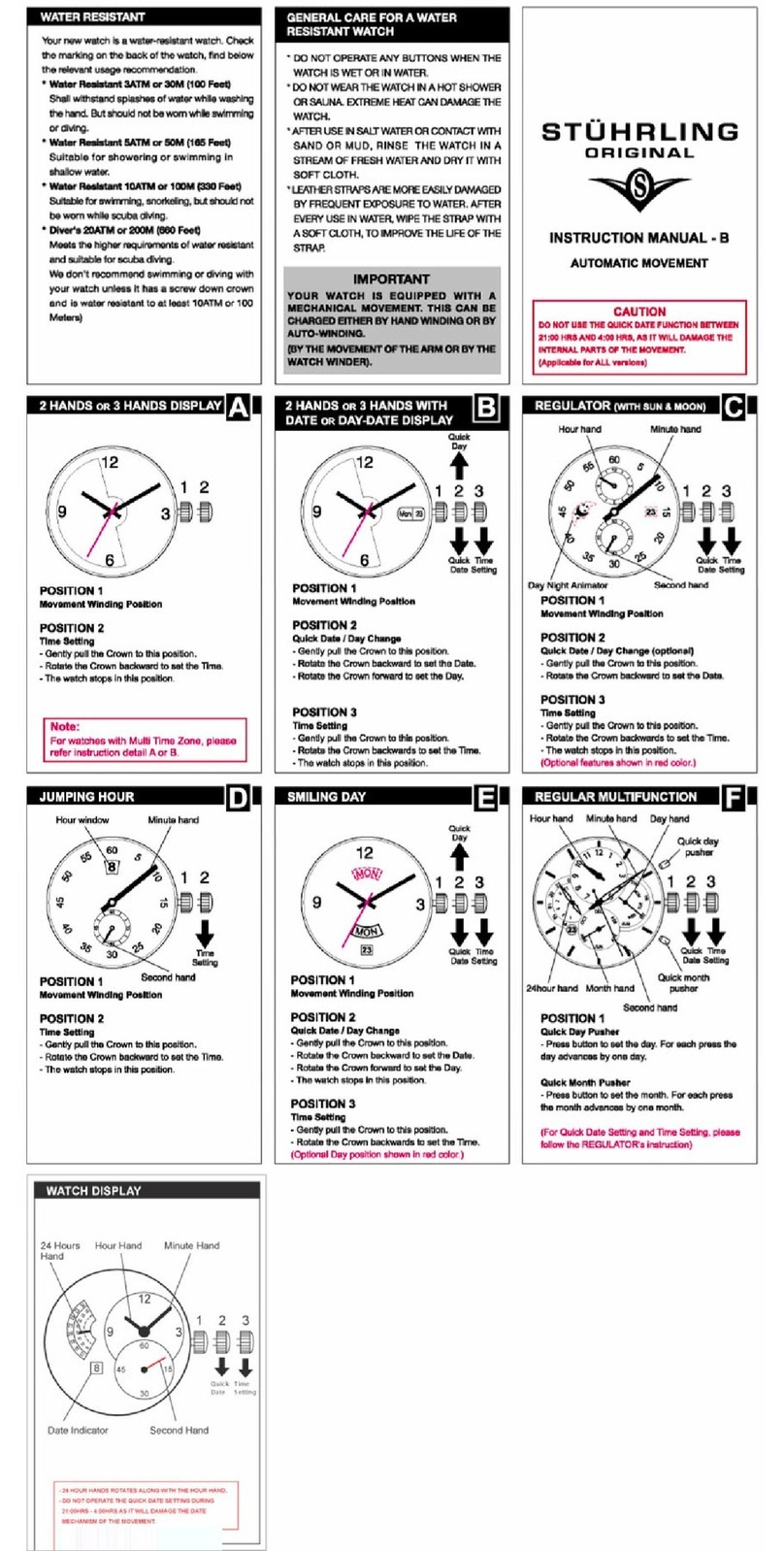 Stuhrling B instruction manual