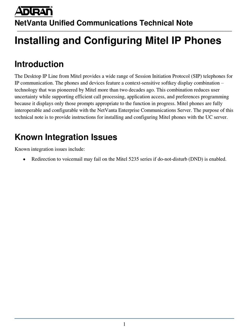 ADTRAN Mitel IP Instruction Manual