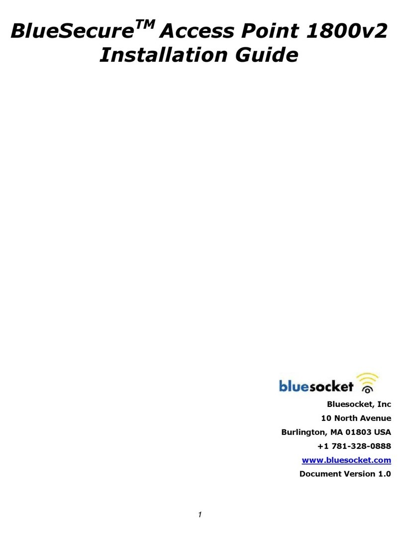 Bluesocket BlueSecure 1800v2 installation guide