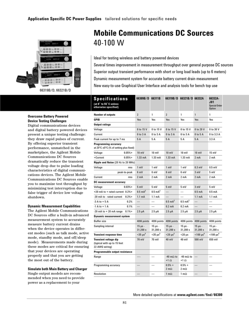 Agilent Technologies 66309B/D User manual