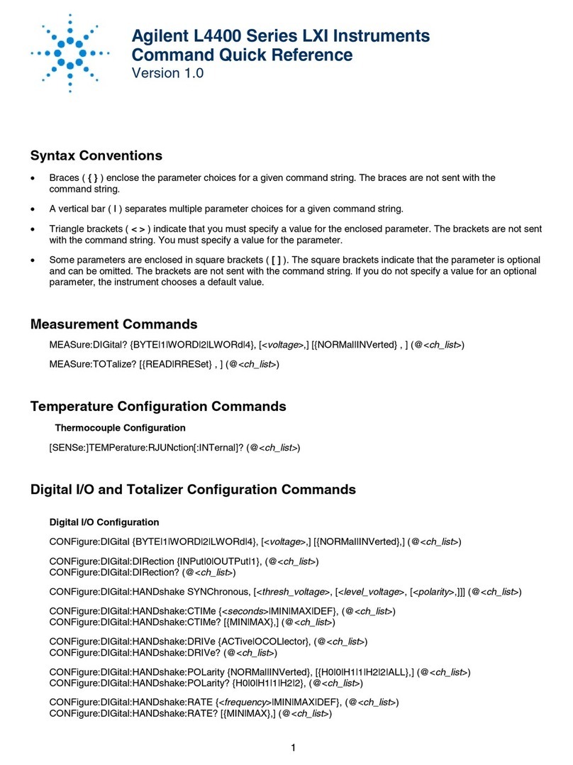 Agilent Technologies L4400 Series User manual