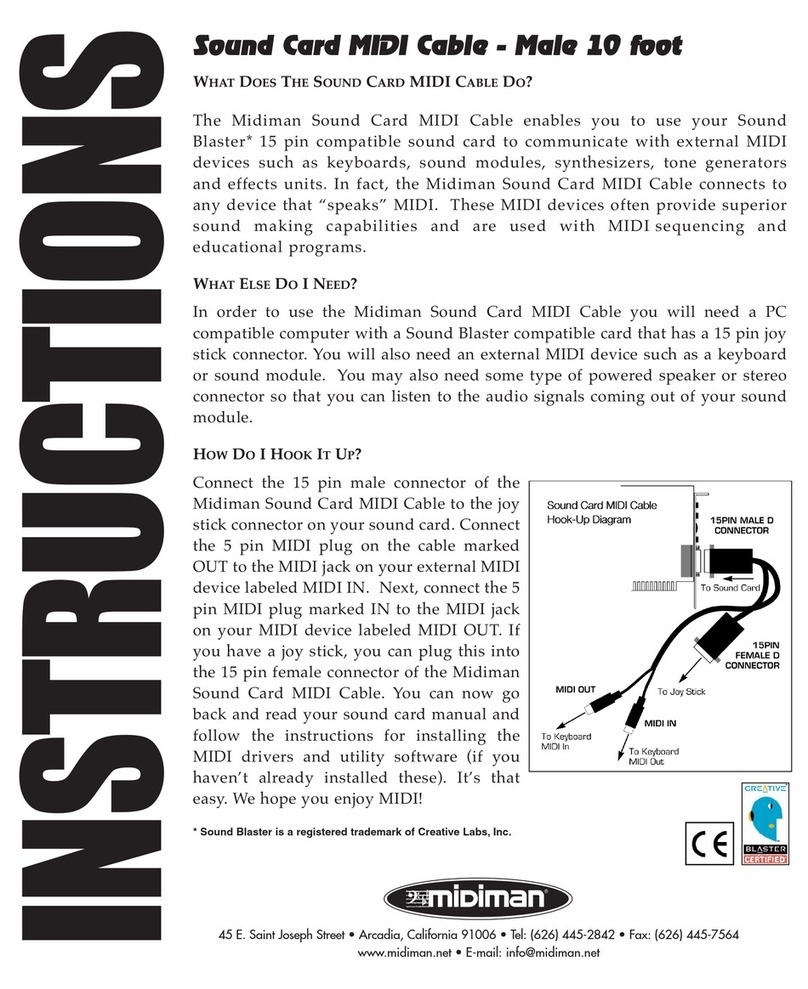 M-Audio Sound Card MIDI Cable user guide