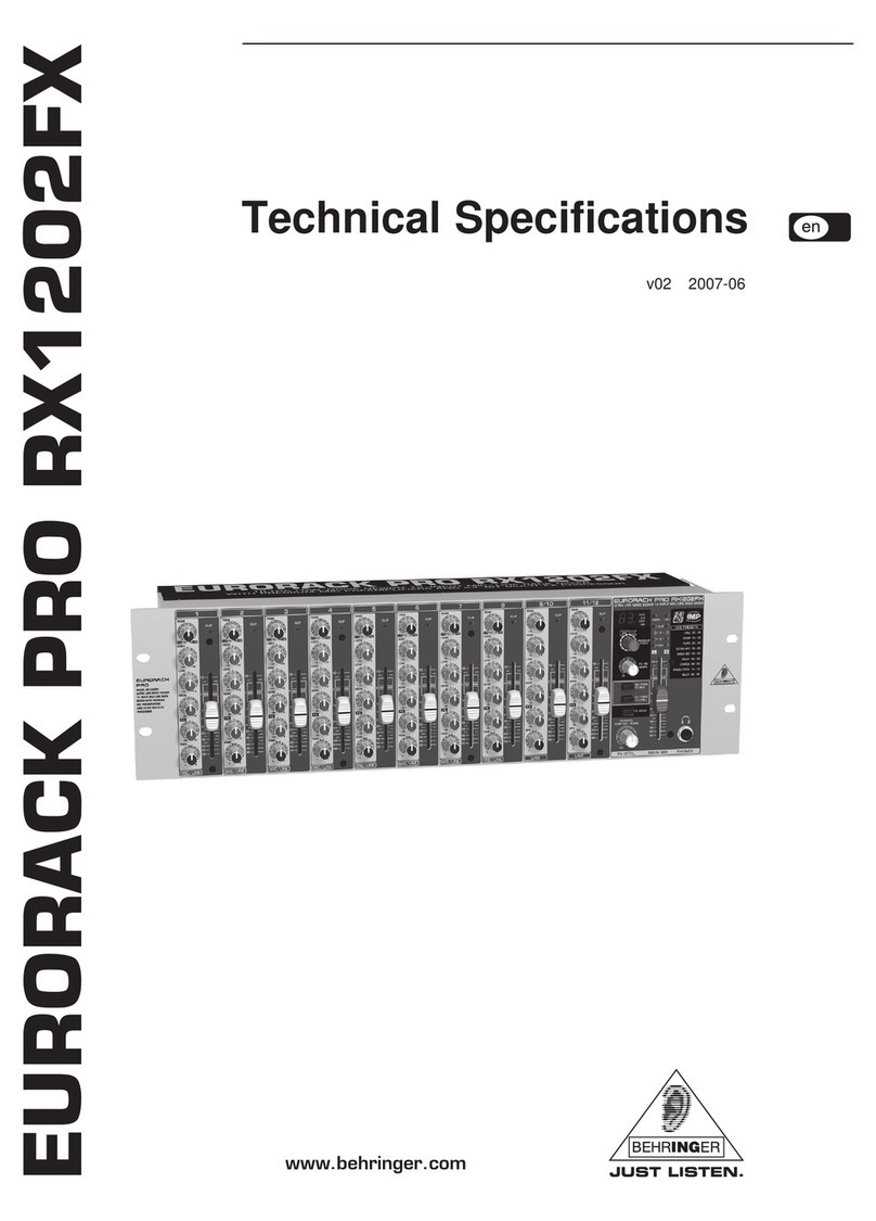 Behringer EURORACK PRO RX1202FX Technical specifications Behringer EURORACK PRO RX1202FX Technical specifications