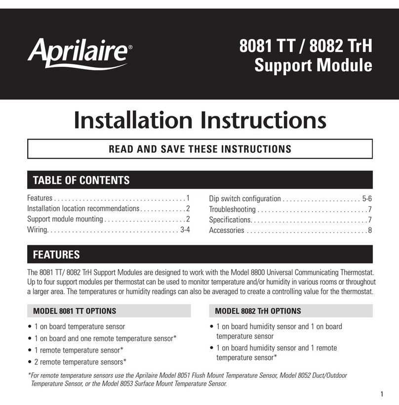 Aprilaire 8081 TT installation instructions Aprilaire 8081 TT installation instructions