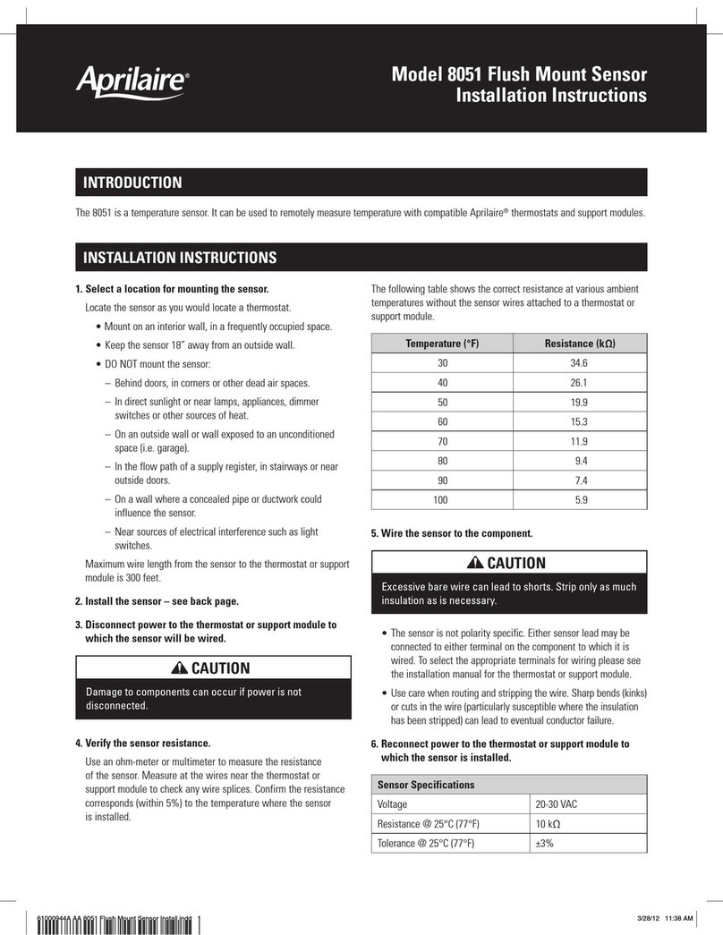 Aprilaire 8051 installation instructions