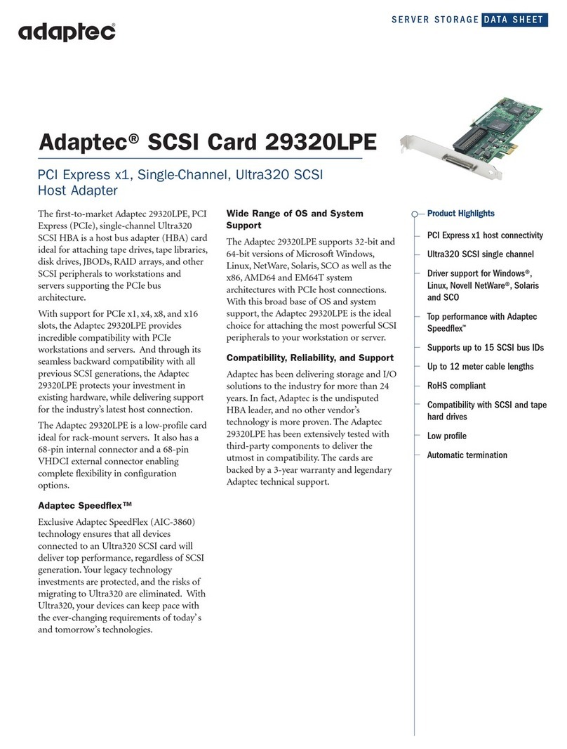 Adaptec 29320LPE - SCSI Card Storage Controller U320 320... datasheet