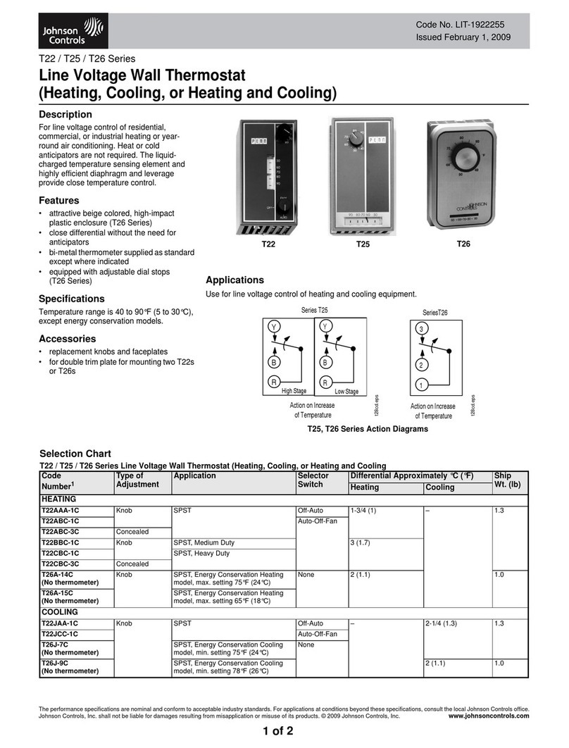 Johnson Controls T26 Series User manual