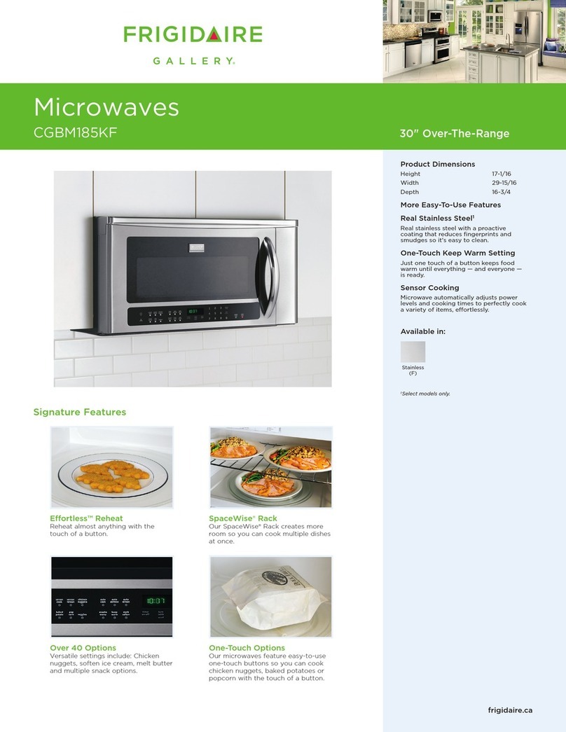Frigidaire Gallery CGBM185KF Features