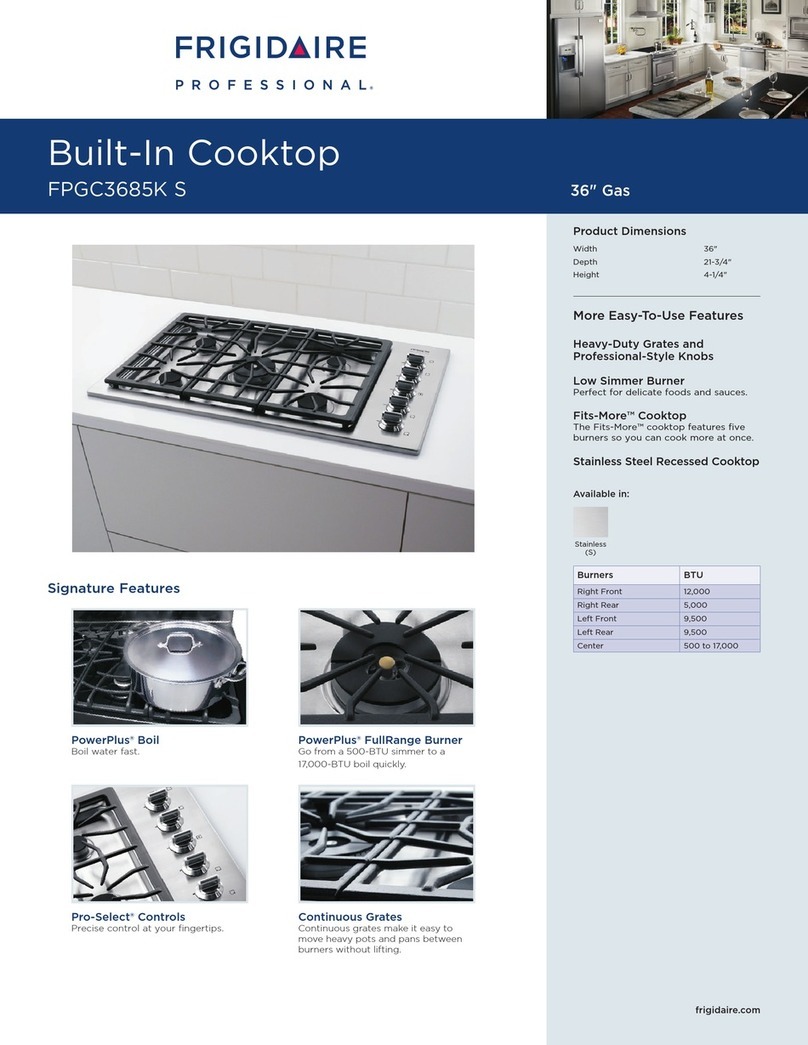 Frigidaire Professional FPGC3685K S Specification sheet