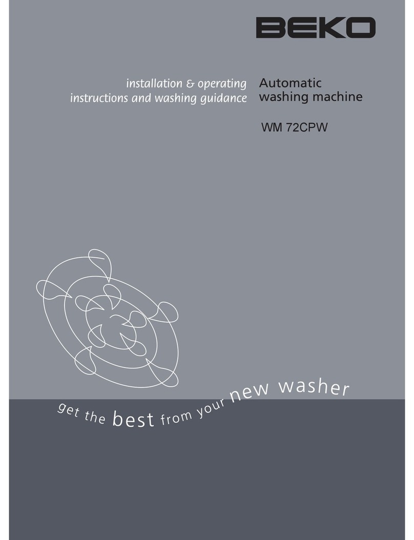 Beko WM 72CPW Installation & operating instructions and washing guidance Beko WM 72CPW Installation & operating instructions and washing guidance