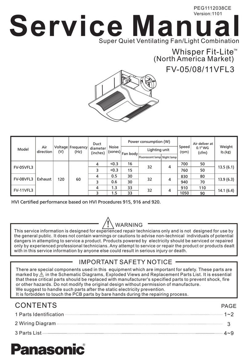 Panasonic Whisper Fit-Lite FV-05VFL3 User manual