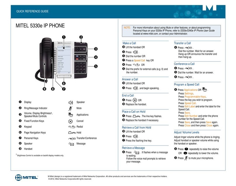 Mitel MiVoice Office 5330e User manual
