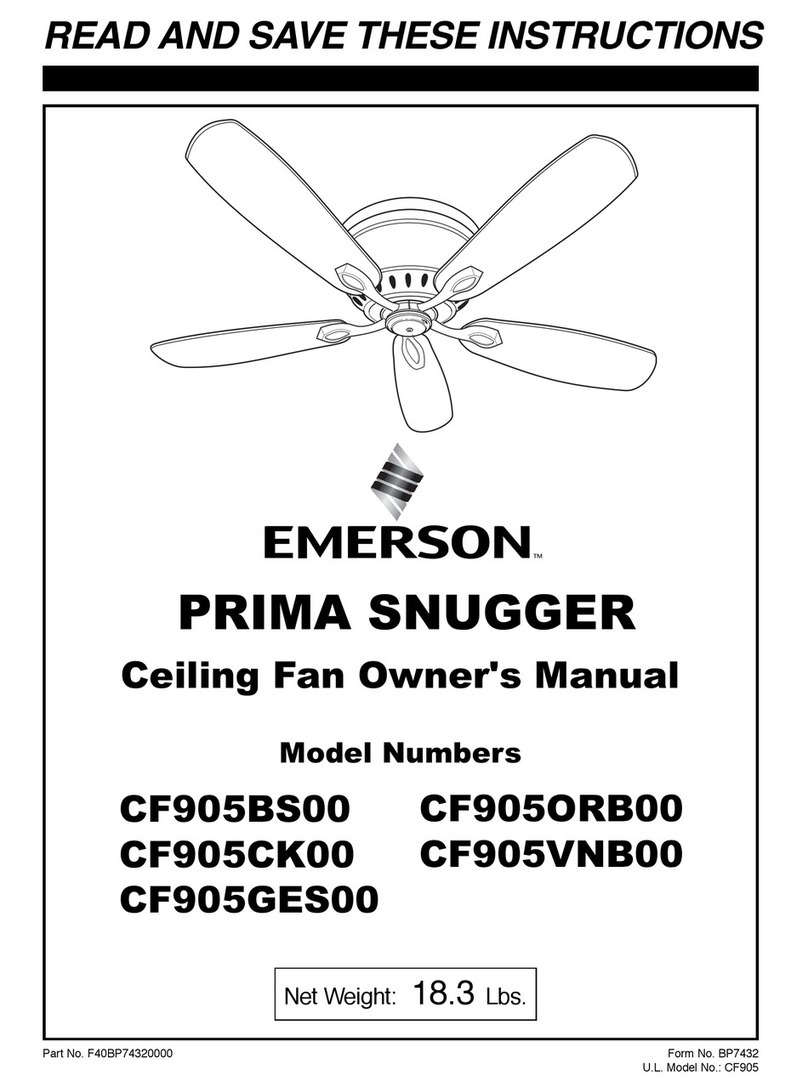 Emerson PRIMA SNUGGER CF905BS00 User manual