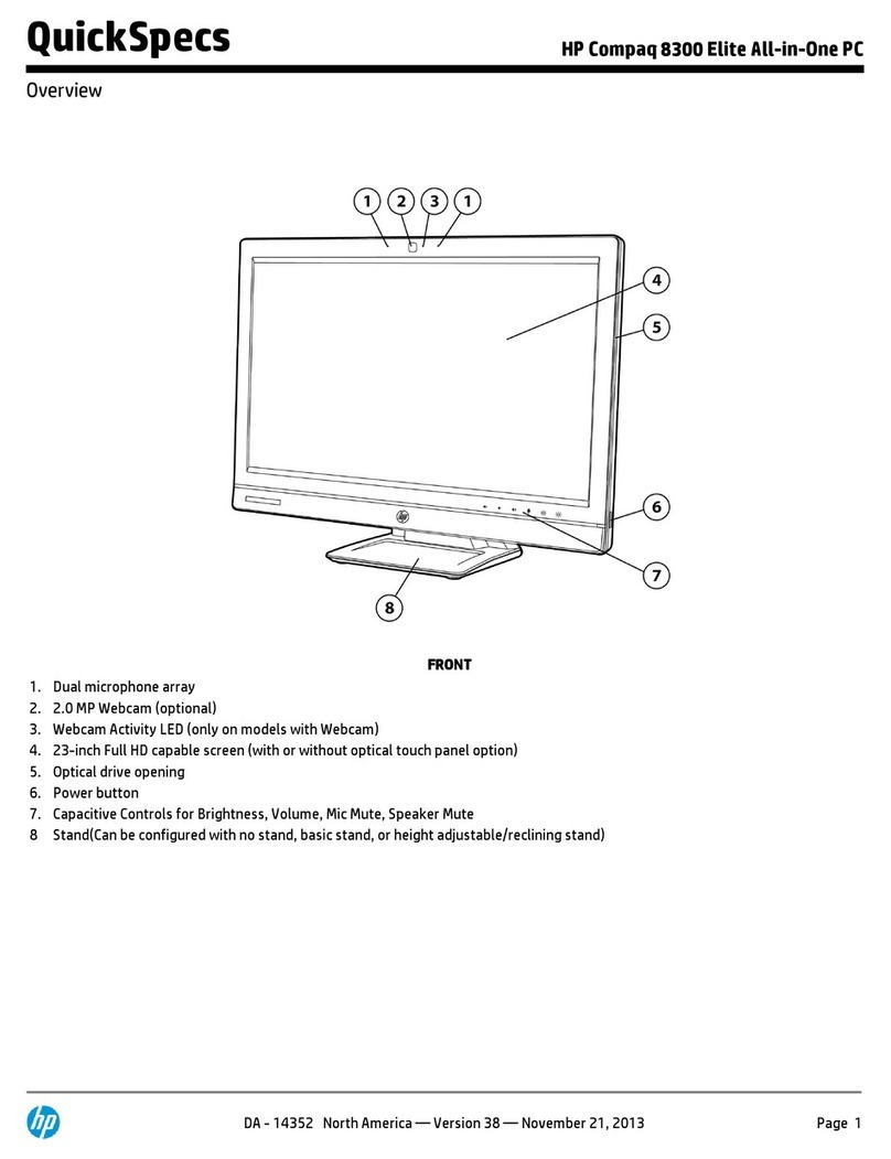 HP Compaq Elite 8300 All-in-One specification