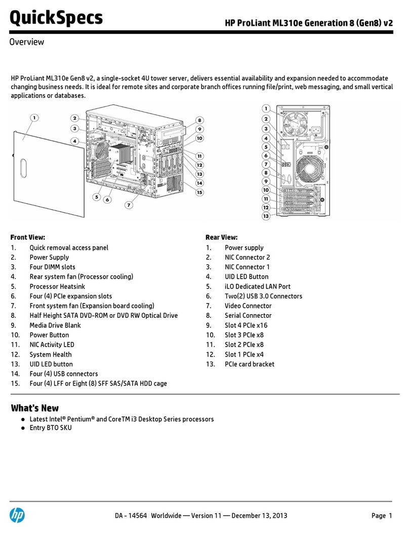 HP ProLiant ML310e User manual