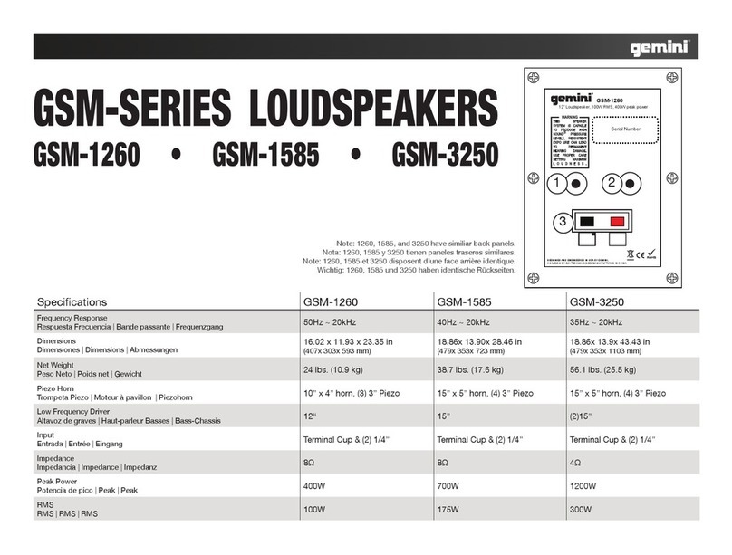 Gemini GSM-1260 User manual
