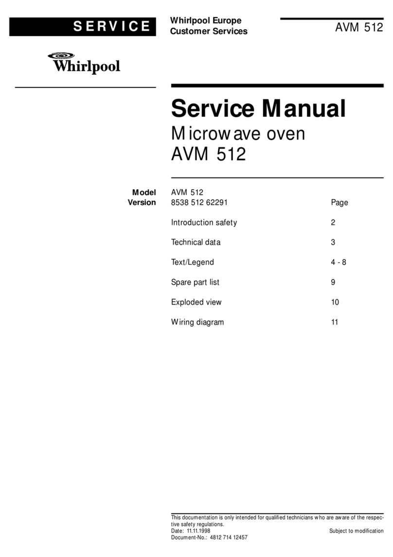 Whirlpool AVM 512 Service manual