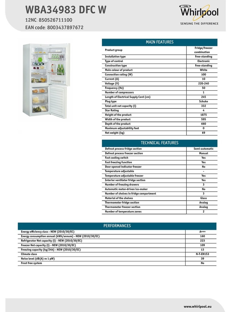 Whirlpool WBA34983 DFC W Owner's manual