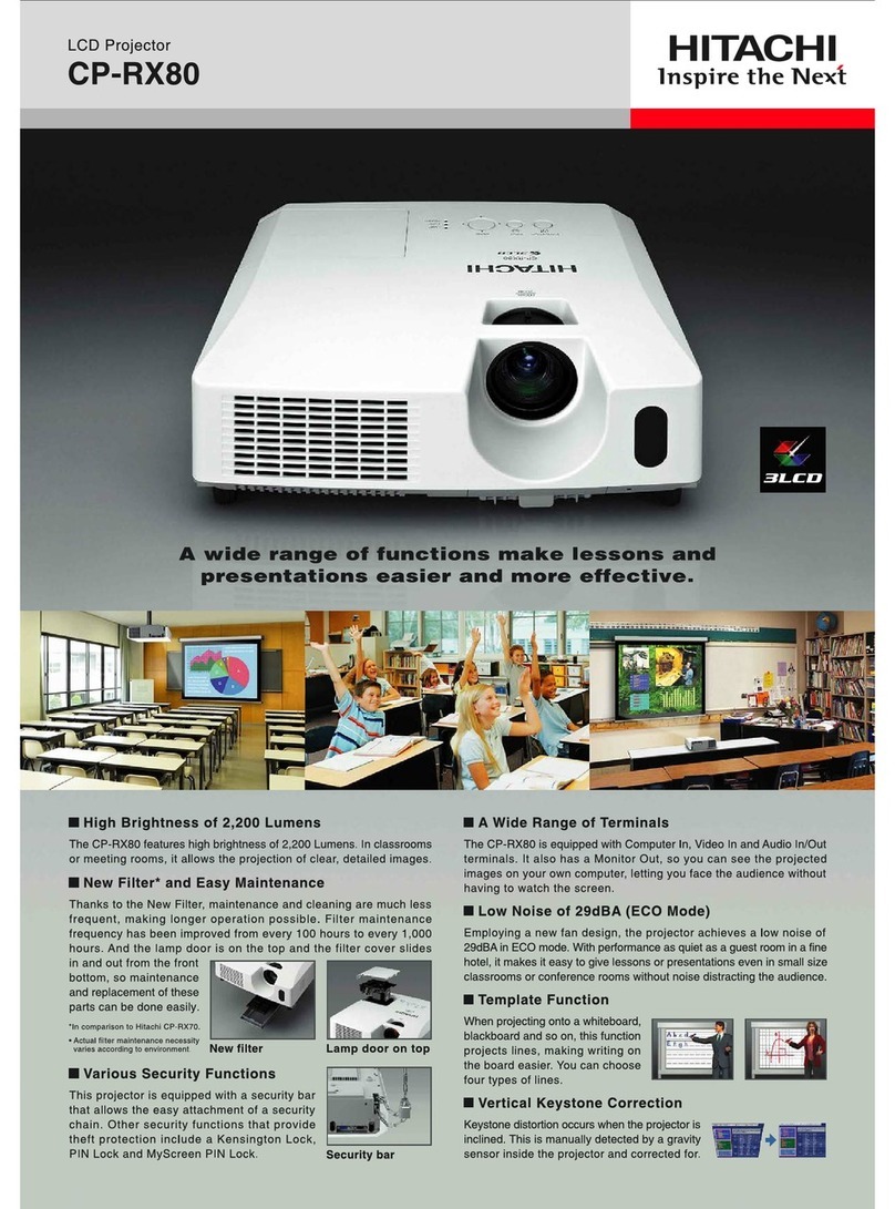 Hitachi CP-RX80 - XGA LCD Projector User manual