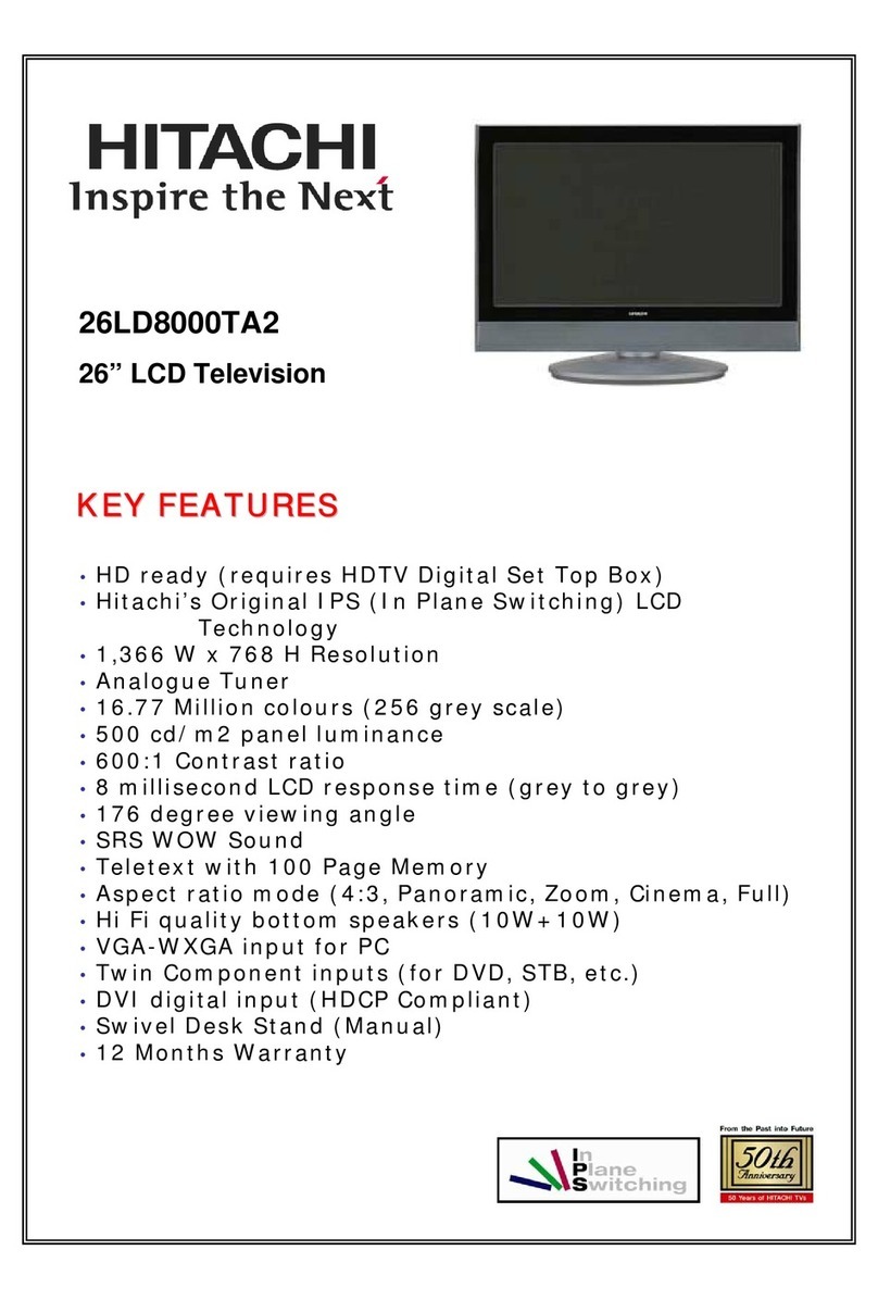 Hitachi 26LD8000TA2 User manual