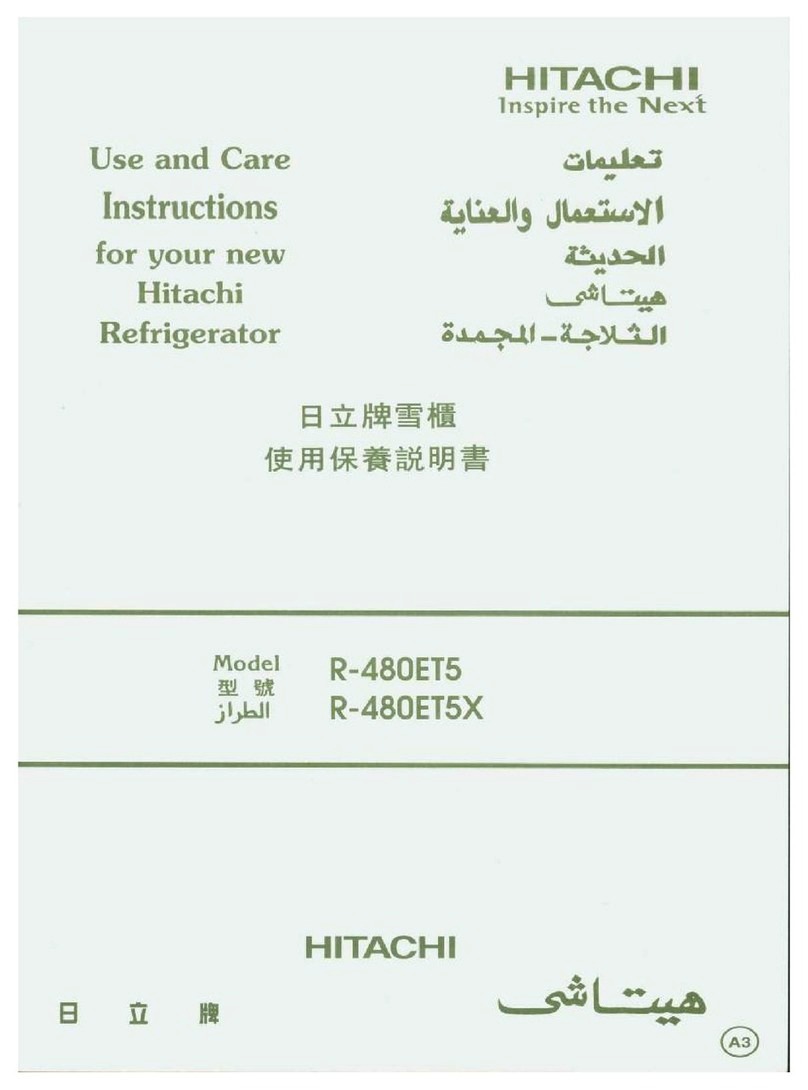 Hitachi R-480ET5 Use and care instructions Hitachi R-480ET5 Use and care instructions