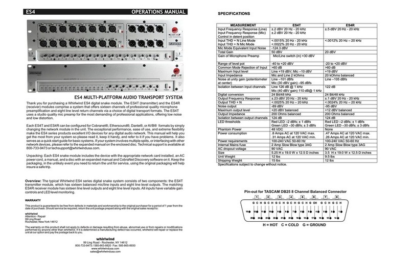 Whirlwind ES4 Operation manual Whirlwind ES4 Operation manual