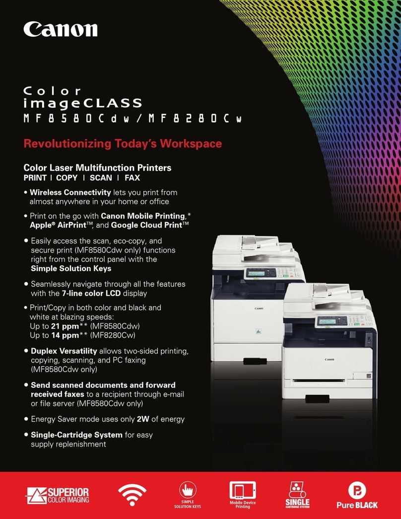 Canon Color imageCLASS MF8580Cdw Installation guide