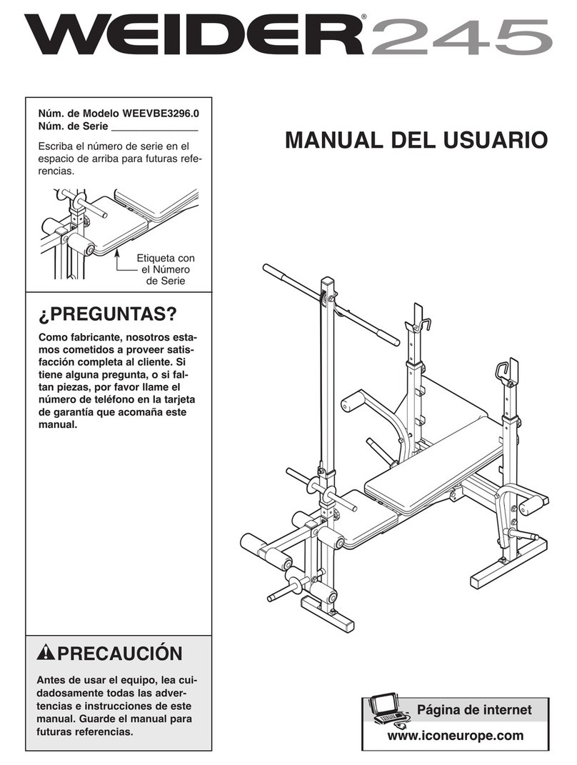 Weider 245 Bench User guide
