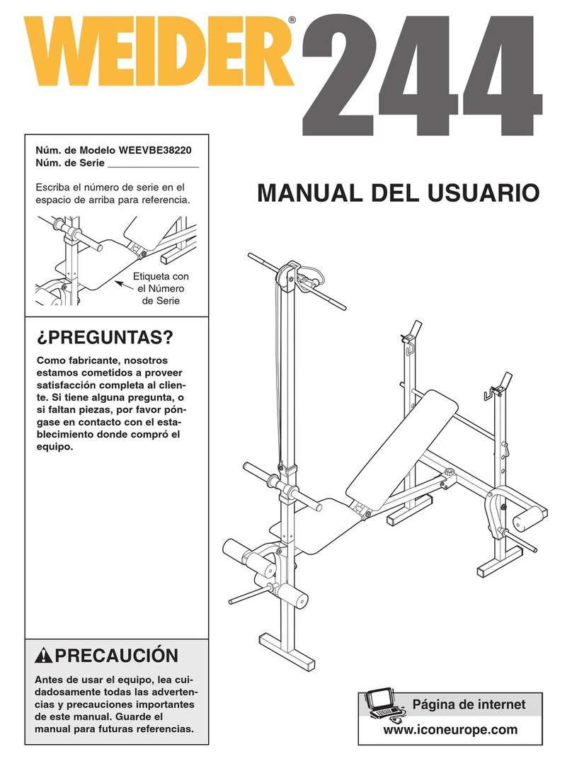 Weider 244 Bench User guide